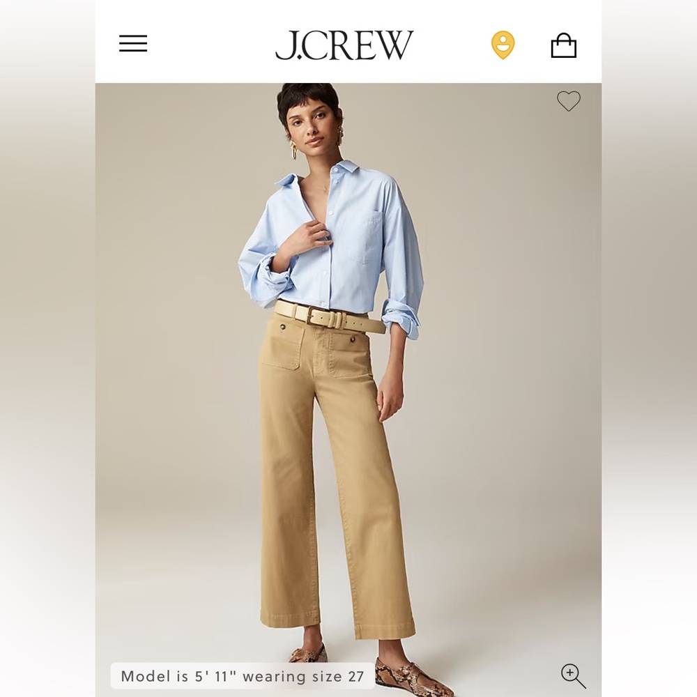 J.Crew Sailor slim wide leg chino pant